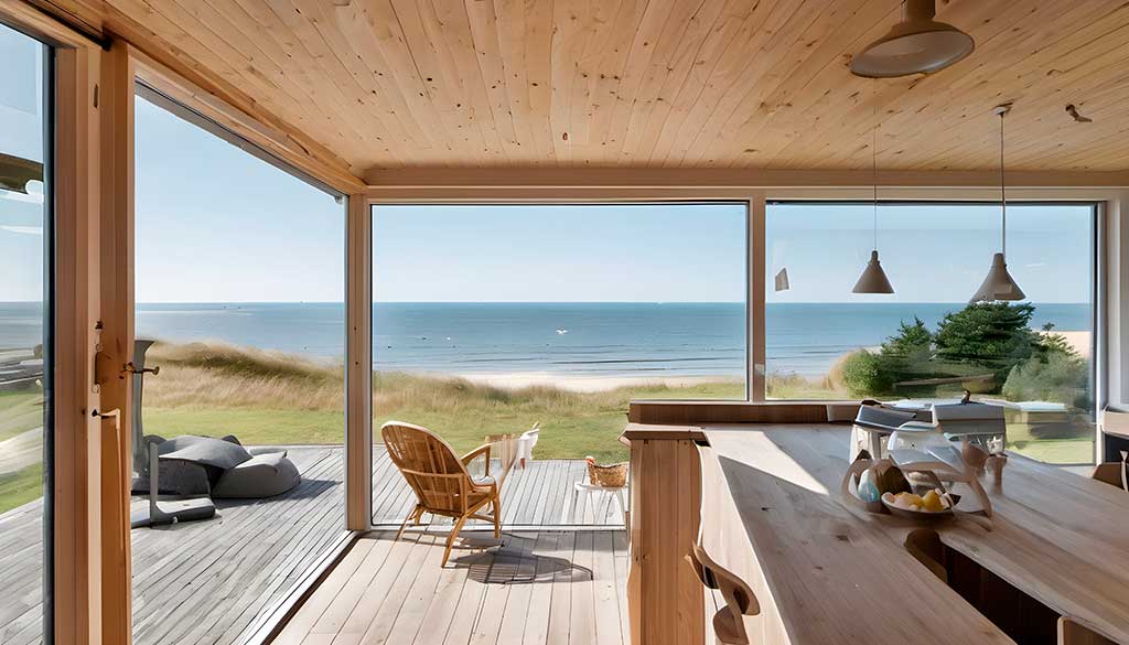 Ferienhaus Henne Strand mit Meerblick