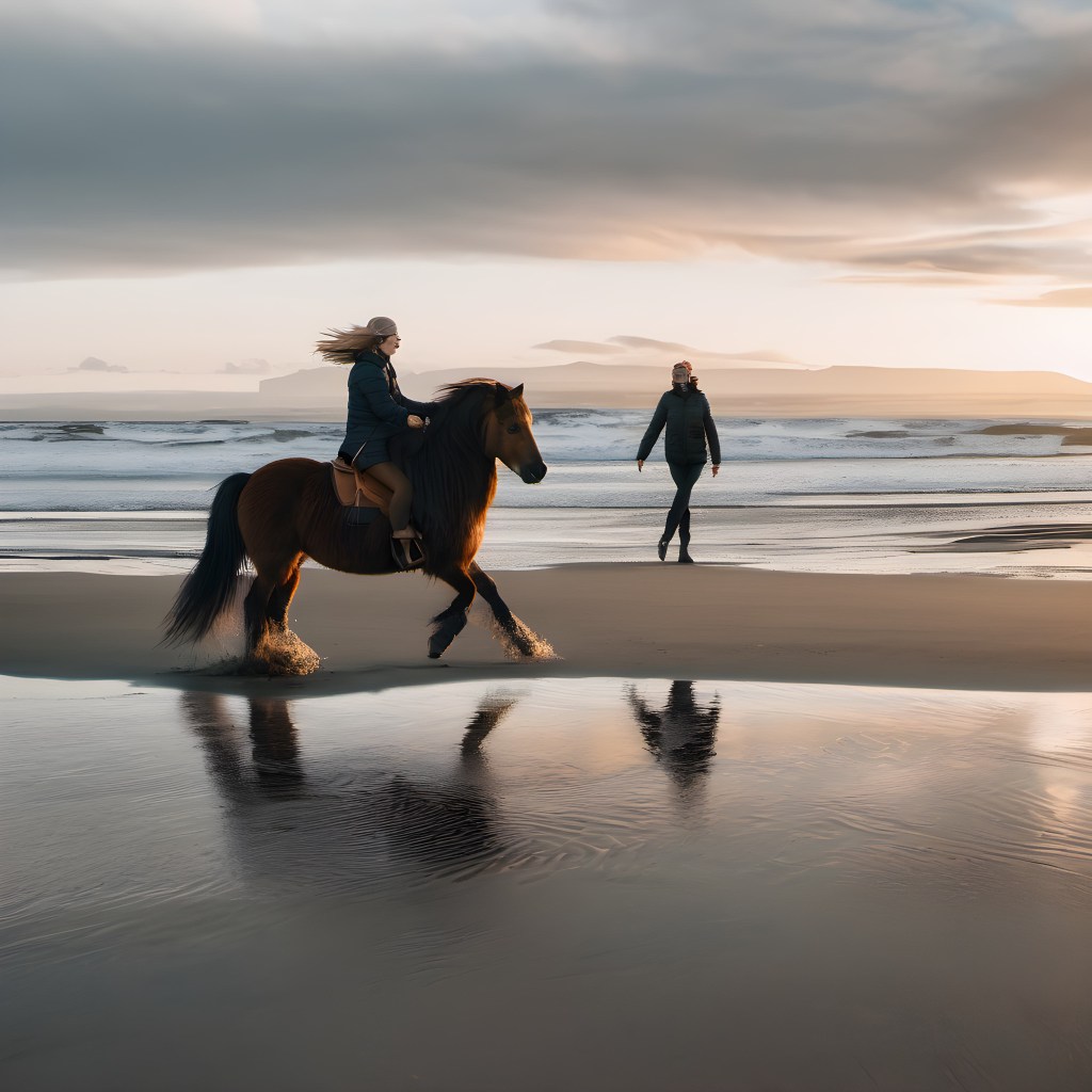 Reiten am Strand Nordsee