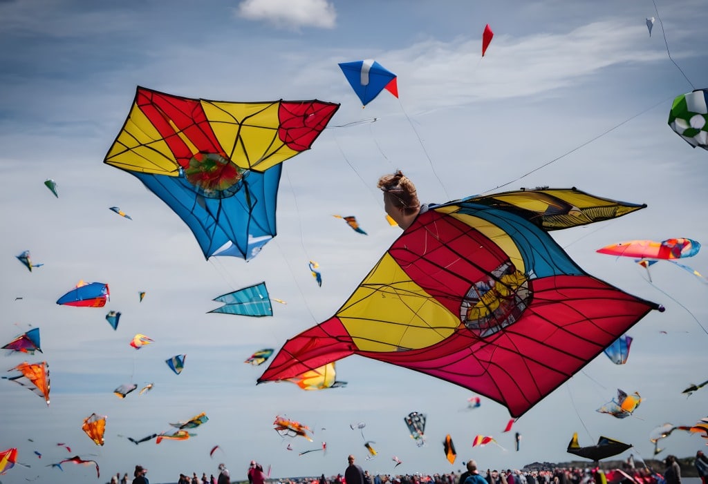 Drachenfestival auf der Insel Fanø Rindby